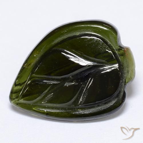 3.63ct طبيعي الأخضر الغامق تورمالين, فانسى, نصف شفاف