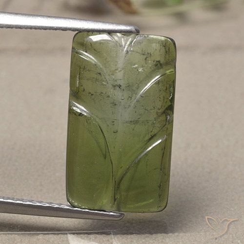 4.97ct طبيعي اخضر فاتح تورمالين, قص وردة, نصف شفاف