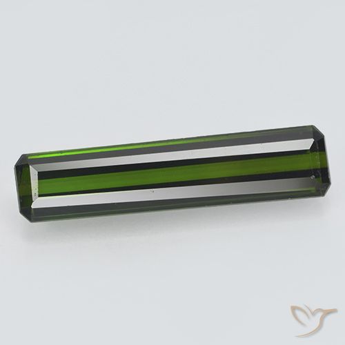 2.35ct طبيعي أخضر الغابة غامق تورمالين, قص الزمرد, VVS-VS
