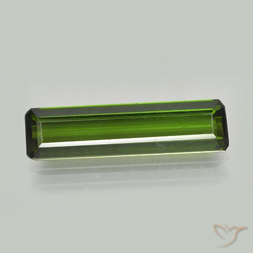 2.16ct طبيعي أخضر غامق تورمالين, قص الزمرد, VVS-VS