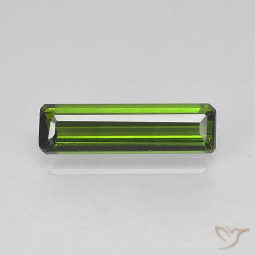 1.11ct طبيعي أخضر غامق تورمالين, قص الزمرد, VVS-VS