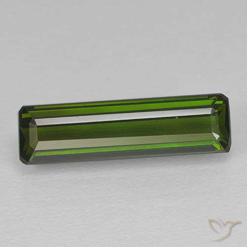 2.63ct طبيعي أخضر ترابى داكن تورمالين, قص الزمرد, VVS-VS