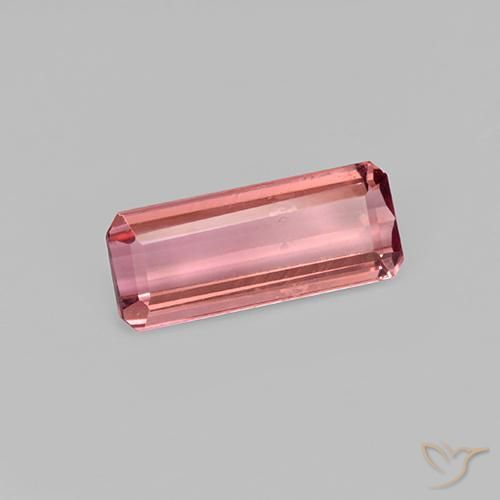 0.93ct طبيعي وردى خشب الورد تورمالين, قص الزمرد, VVS-VS