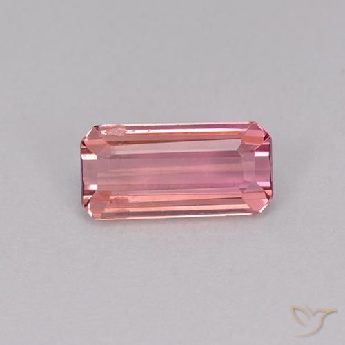 1.10ct طبيعي درجة لون الوردى الفاقع تورمالين, قص الزمرد, قليلا جدا