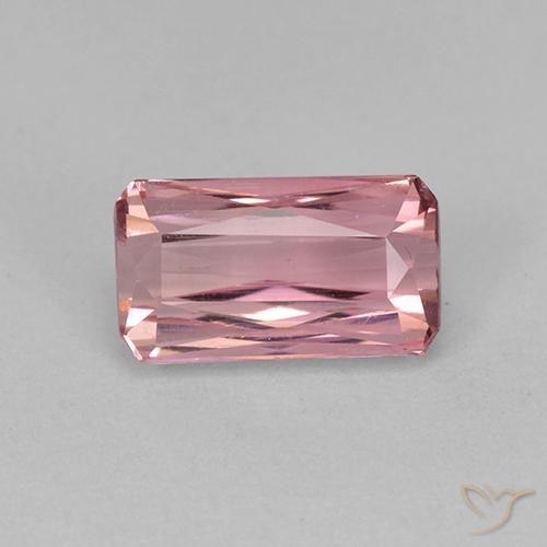 1.42ct طبيعي وردى العلكة فاتح تورمالين, قص الزمرد, قليلا جدا
