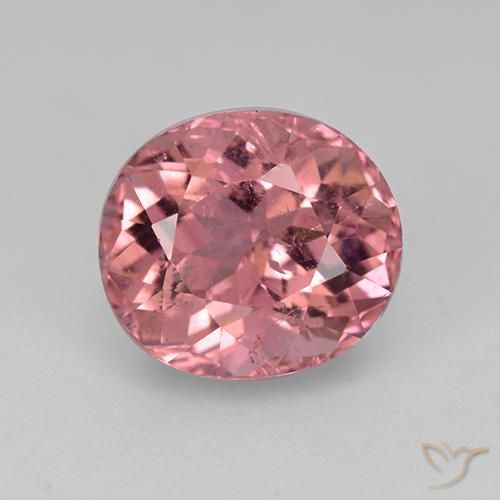 2.40ct طبيعي وردى زهرى تورمالين, بيضوي, قليلا جدا