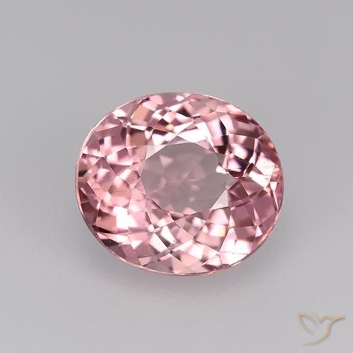 2.18ct طبيعي وردى العلكة فاتح تورمالين, بيضوي, VVS-VS