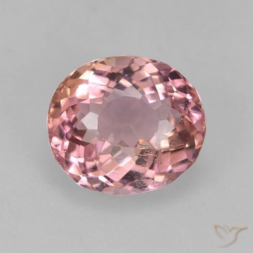 1.63ct طبيعي وردى فاقع فاتح تورمالين, بيضوي, قليلا جدا