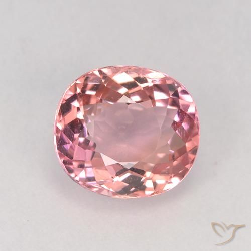 1.61ct طبيعي وردي فاتح تورمالين, بيضوي, VVS-VS