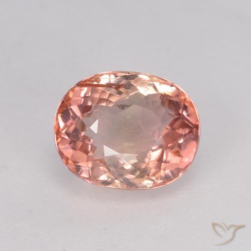 1.48ct طبيعي وردى متوسط تورمالين, بيضوي, قليلا جدا