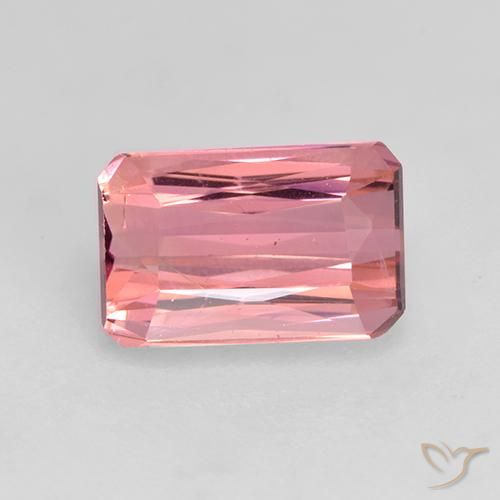 1.14ct طبيعي وردى فاقع فاتح تورمالين, قص الزمرد, VVS-VS