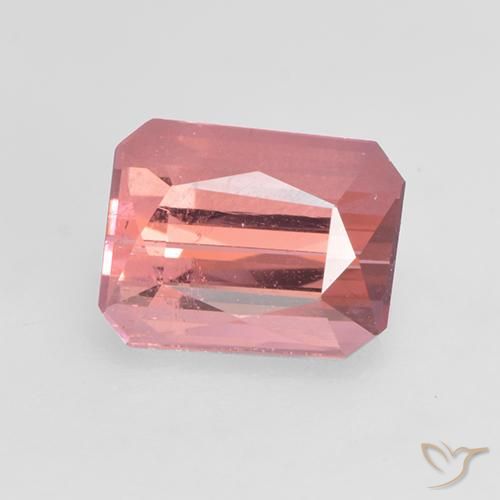 1.14ct طبيعي وردى متوسط تورمالين, قص الزمرد, VVS-VS