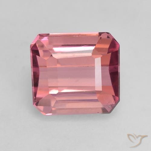 1.52ct طبيعي وردى متوسط تورمالين, قص الزمرد, VVS-VS