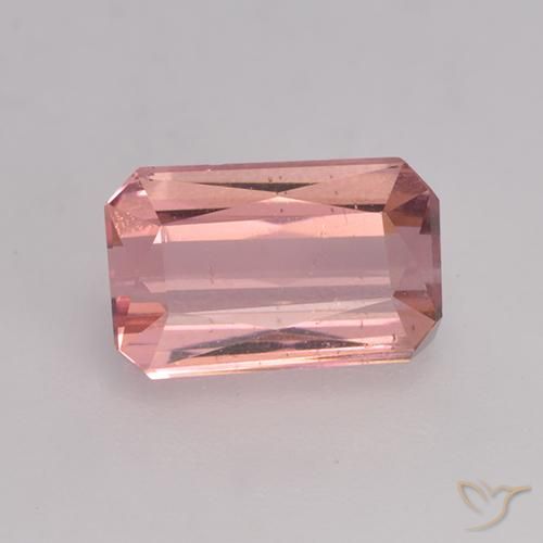 1.35ct طبيعي وردى برتقالى تورمالين, قص الزمرد, قليلا جدا