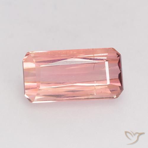 1.24ct طبيعي وردى فاتح-متوسط تورمالين, قص الزمرد, قليلا جدا