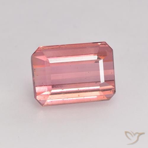 1.86ct طبيعي وردي فاتح تورمالين, قص الزمرد, قليلا جدا
