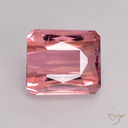 1.27ct طبيعي وردى كثيف تورمالين, قص الزمرد, قليلا جدا