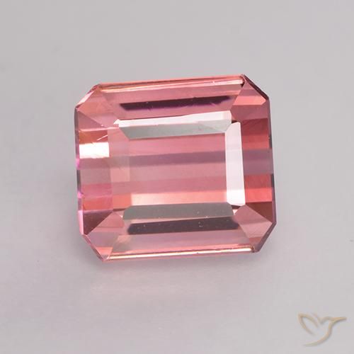 1.89ct طبيعي وردى متوسط تورمالين, قص الزمرد, VVS-VS