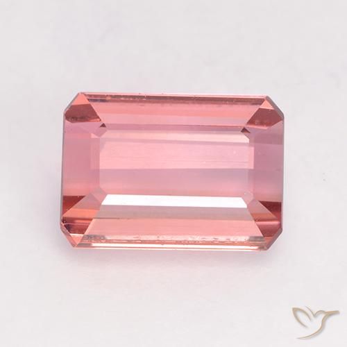 1.40ct طبيعي وردي فاتح تورمالين, قص الزمرد, VVS-VS