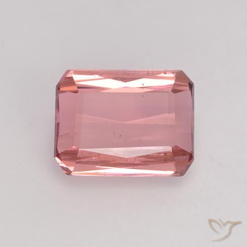 1.28ct طبيعي وردى برتقالى غامق تورمالين, قص الزمرد, VVS-VS
