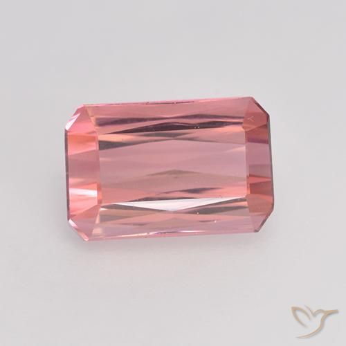 1.54ct طبيعي درجة لون وردى العلكة تورمالين, قص الزمرد, VVS-VS