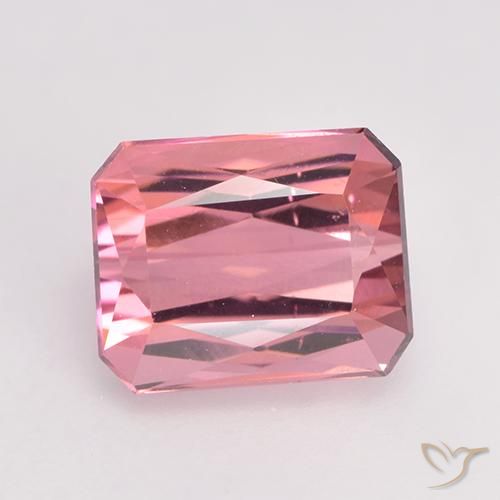 1.90ct طبيعي وردى العلكة فاتح تورمالين, قص الزمرد, قليلا جدا