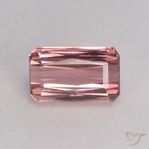 1.20ct طبيعي وردى فاقع فاتح تورمالين, قص الزمرد, قليلا جدا