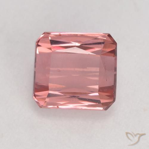 1.44ct طبيعي وردي فاتح تورمالين, قص الزمرد, قليلا جدا