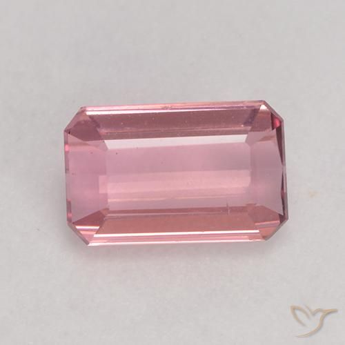 1.01ct طبيعي وردى العلكة فاتح تورمالين, قص الزمرد, قليلا جدا