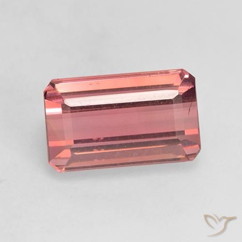 3.30ct طبيعي وردى داكن تورمالين, قص الزمرد, قليلا جدا