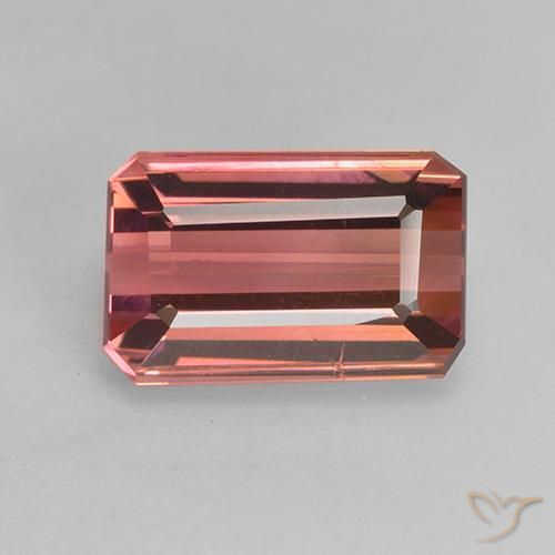 3.61ct طبيعي وردى متوسط تورمالين, قص الزمرد, قليلا جدا