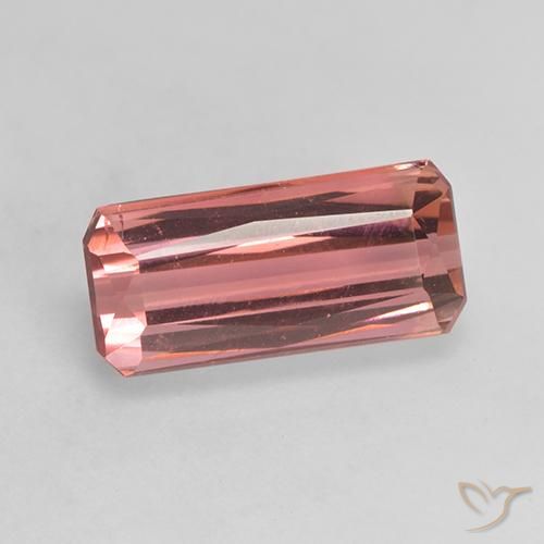3.51ct طبيعي وردى متوسط تورمالين, قص الزمرد, قليلا جدا
