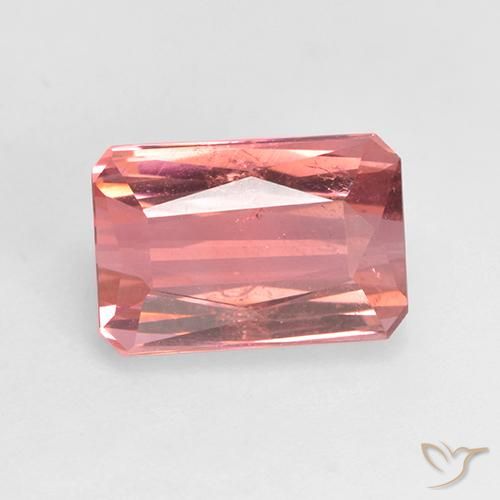 2.38ct طبيعي وردى برتقالى غامق تورمالين, قص الزمرد, قليلا جدا