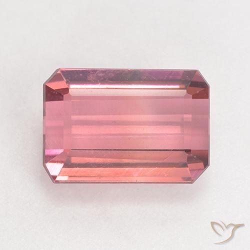 3.15ct طبيعي وردى متوسط تورمالين, قص الزمرد, قليلا جدا