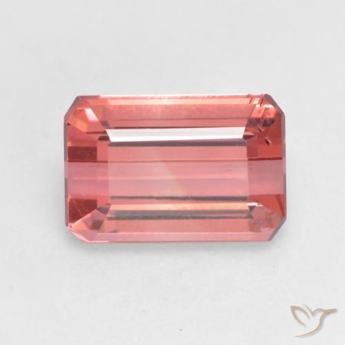 2.30ct طبيعي وردى داكن تورمالين, قص الزمرد, قليلا جدا