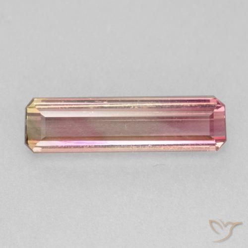 1.86ct طبيعي وردى برتقالى تورمالين, قص الزمرد, قليلا جدا