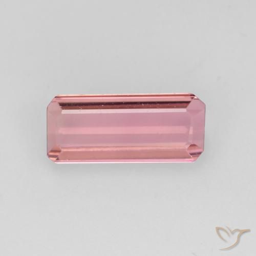 0.93ct طبيعي درجة لون وردى العلكة تورمالين, قص الزمرد, قليلا جدا
