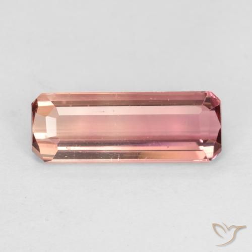 1.53ct طبيعي وردى برتقالى تورمالين, قص الزمرد, قليلا جدا
