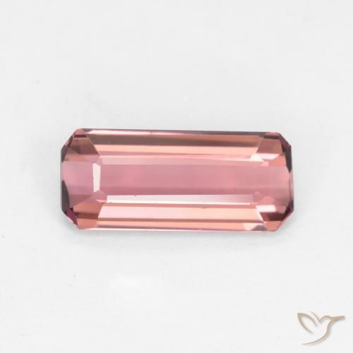 1.37ct طبيعي وردى برتقالى تورمالين, قص الزمرد, قليلا جدا