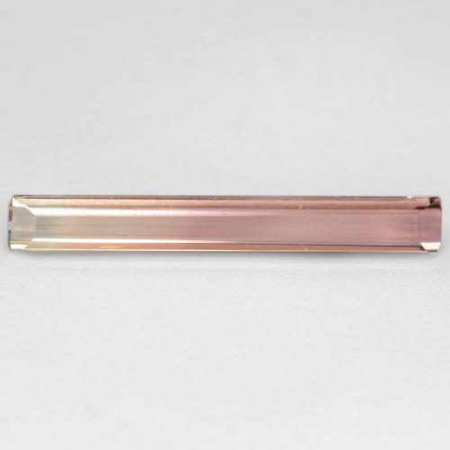 تورمالين ثنائي اللون طبيعي، قص الزمرد، 2.88 قيراط، قليلا جدا