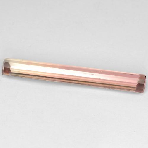 تورمالين ثنائي اللون طبيعي، قص الزمرد، 2.88 قيراط، قليلا جدا