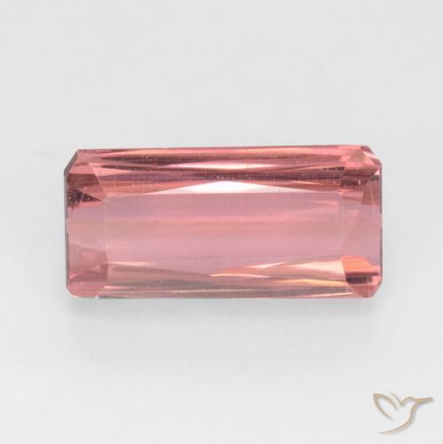 3.19ct طبيعي وردى متوسط تورمالين, قص الزمرد, VS-SI