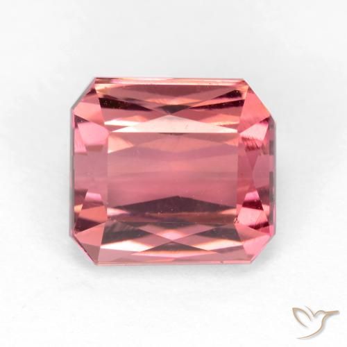 2.88ct طبيعي وردي فاتح تورمالين, قص الزمرد, قليلا جدا