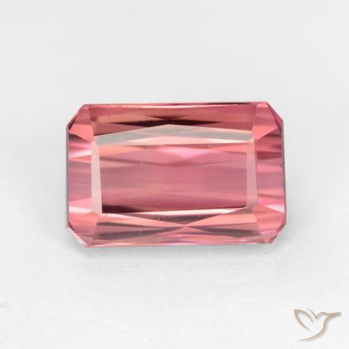2.53ct طبيعي وردى العلكة تورمالين, قص الزمرد, قليلا جدا