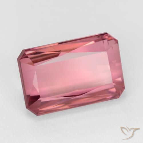 2.60ct طبيعي درجة لون الوردى الفاقع تورمالين, قص الزمرد, قليلا جدا