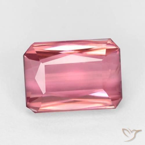 2.55ct طبيعي وردى العلكة تورمالين, قص الزمرد, VS-SI