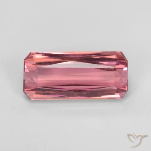 3.04ct طبيعي درجة لون الوردى الفاقع تورمالين, قص الزمرد, قليلا جدا