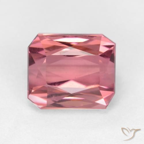 2.17ct طبيعي وردى العلكة تورمالين, قص الزمرد, قليلا جدا