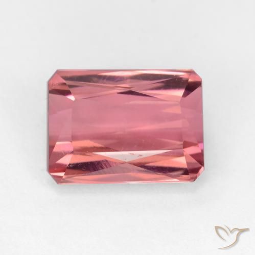 2.39ct طبيعي وردي فاتح تورمالين, قص الزمرد, قليلا جدا