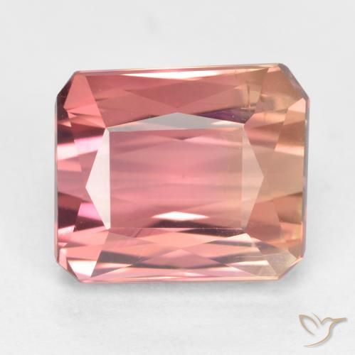 2.55ct طبيعي وردى متوسط تورمالين, قص الزمرد, قليلا جدا